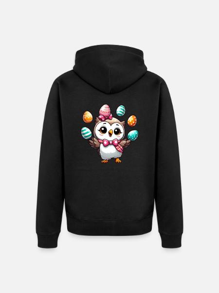 Easter Egg Owl Juggling - Unisex Premium Organic Zip Hoodie - black
