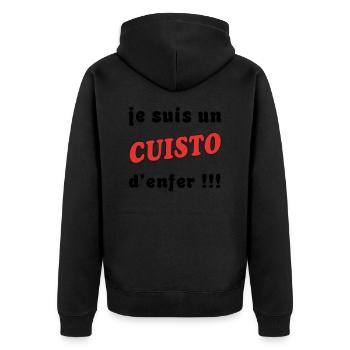 Je suis un CUISTO d'enfer !!! - Veste à capuche bio Premium Unisexe - noir - Dos - Nico (187cm)