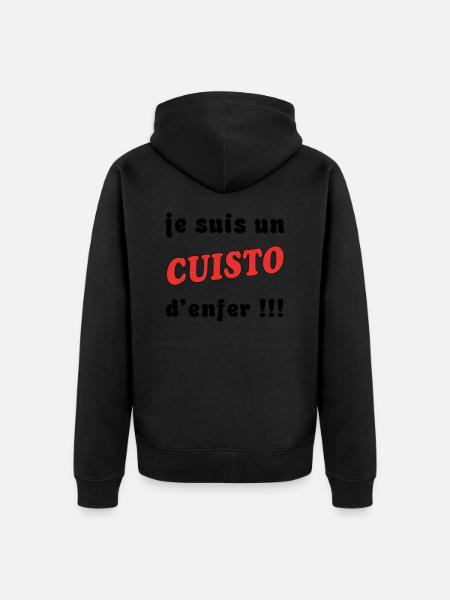 Je suis un CUISTO d'enfer !!! - Veste à capuche bio Premium Unisexe - noir