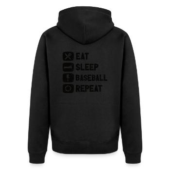 Baseball Baseball Player Baseballer Baseball Team - Unisex Premium Organic Zip Hoodie - black - Back - Nico (187cm)