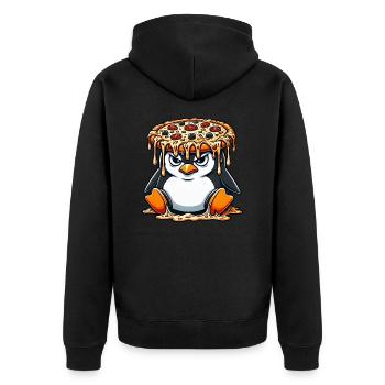mignon pingouin chef dessin animé pizza maladroite - Veste à capuche bio Premium Unisexe - noir - Dos - Nico (187cm)