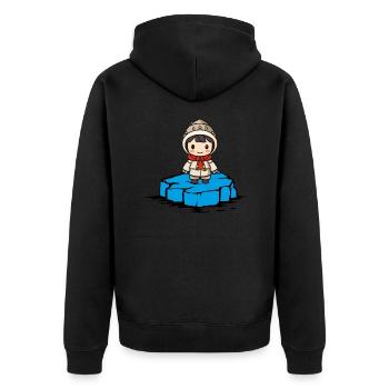 Fille esquimaude banquise - Veste à capuche bio Premium Unisexe - noir - Dos - Nico (187cm)