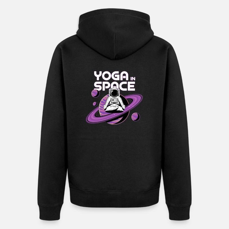 yoga dans l'espace - Veste à capuche bio Premium Unisexe - noir