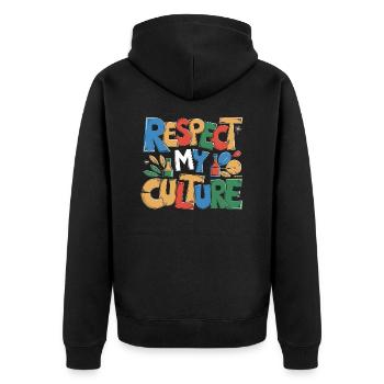 Célébrer la culture du thé fermenté - Veste à capuche bio Premium Unisexe - noir - Dos - Nico (187cm)
