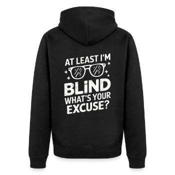 Blinde Blindheit Sehbehinderte Menschen - Unisex Premium Bio Zip Hoodie - Schwarz - Hinten - Nico (187cm)