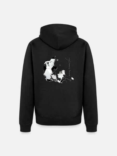 Carte du Danemark encadrée Real Football DK - Premium økologisk unisex-hættejakke - sort
