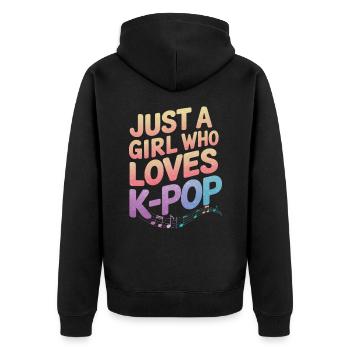 Musique K-Pop Pop Coréenne - Veste à capuche bio Premium Unisexe - noir - Dos - Nico (187cm)