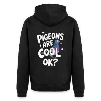 Pigeon Pigeons Animal Oiseau - Veste à capuche bio Premium Unisexe - noir - Dos - Nico (187cm)