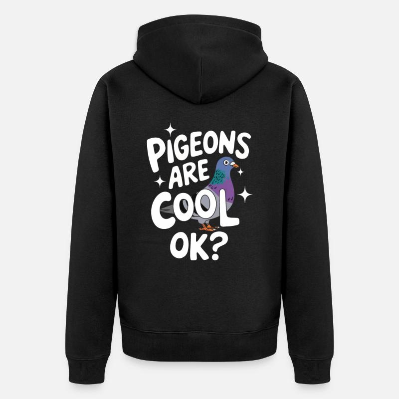 Taube Tauben Tier Vogel - Unisex Premium Bio Zip Hoodie - Schwarz