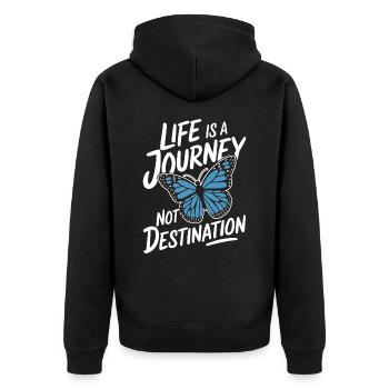 Schmetterling Monarchfalter Bunt Schmetterlinge - Unisex Premium Bio Zip Hoodie - Schwarz - Hinten - Nico (187cm)