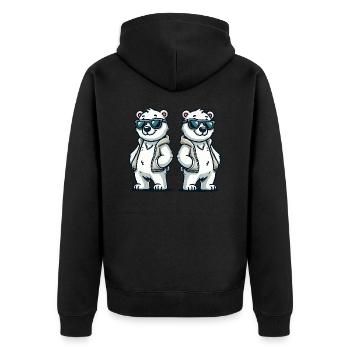 Polar Bear Comic - Unisex Premium Organic Zip Hoodie - black - Back - Nico (187cm)