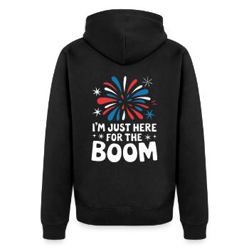 Pyrotechnics Fireworks Pyrotechnics - Unisex Premium Organic Zip Hoodie - black - Back - Nico (187cm)