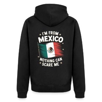 Mexico Mexico Mexican Spanish - Unisex Premium Organic Zip Hoodie - black - Back - Nico (187cm)