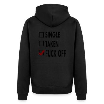 SINGLE noir blanc FUCK - Veste à capuche bio Premium Unisexe - noir - Dos - Nico (187cm)
