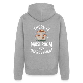 Pilz Pilze Funghi Champignon - Unisex Premium Bio Zip Hoodie - Grau meliert - Hinten - Nico (187cm)