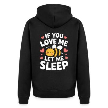 Honigbiene Imker Bienen Biene - Unisex Premium Bio Zip Hoodie - Schwarz - Hinten - Nico (187cm)