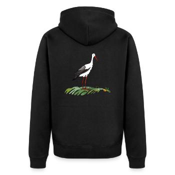 Vögel - Unisex Premium Bio Zip Hoodie - Schwarz - Hinten - Nico (187cm)