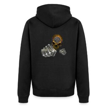 Crane Incrusté Celtic.png - Unisex Premium Organic Zip Hoodie - black - Back - Nico (187cm)