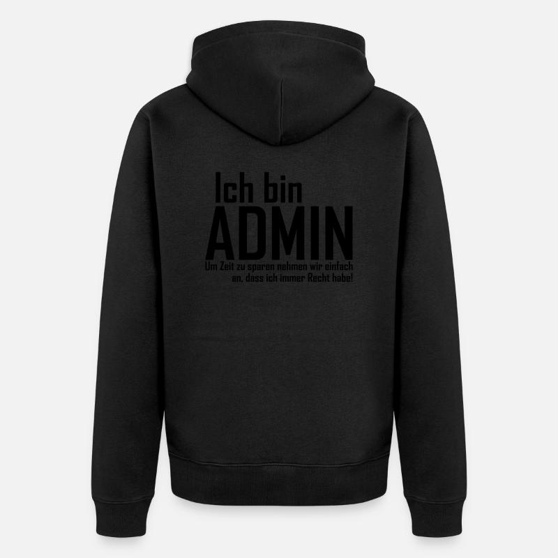 admin - Unisex Premium Bio Zip Hoodie - Schwarz