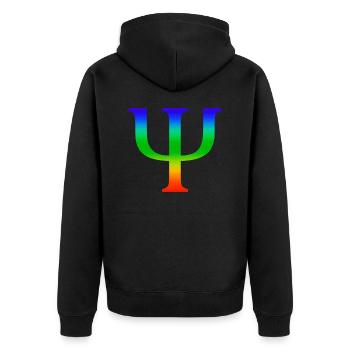 psychology - Unisex Premium Organic Zip Hoodie - black - Back - Nico (187cm)