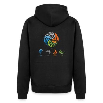 The Four Elements of Matter - Unisex Premium Bio Zip Hoodie - Schwarz - Hinten - Nico (187cm)