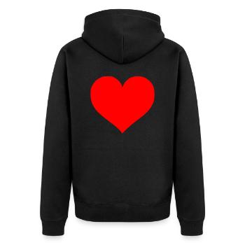 coeur rouge - Veste à capuche bio Premium Unisexe - noir - Dos - Nico (187cm)