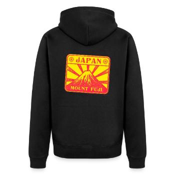 Japan Reisen - Unisex Premium Bio Zip Hoodie - Schwarz - Hinten - Nico (187cm)