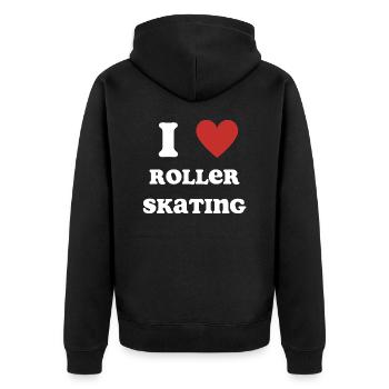 I Love Roller Skating - Unisex Premium Organic Zip Hoodie - black - Back - Nico (187cm)