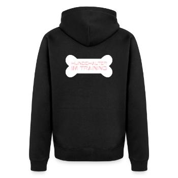 Hundehalter im Training - Unisex Premium Bio Zip Hoodie - Schwarz - Hinten - Nico (187cm)