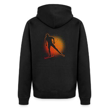 Women's Cross-Country Skating Cross-Country Skiing Classic - Unisex Premium Organic Zip Hoodie - black - Back - Nico (187cm)