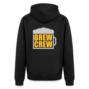 Verre de bière disant Brew Crew - Veste à capuche bio Premium Unisexe - noir - Dos - Nico (187cm)