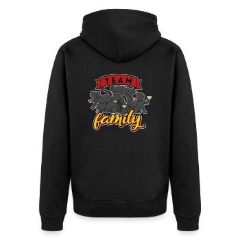 équipe famille chat café chef de soirée - Veste à capuche bio Premium Unisexe - noir - Dos - Nico (187cm)