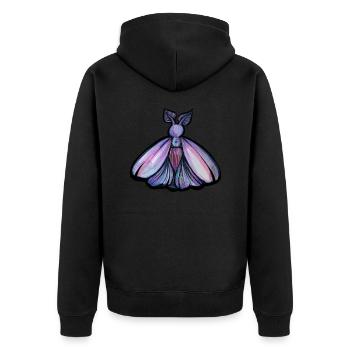 Papillon de nuit pourpre - Veste à capuche bio Premium Unisexe - noir - Dos - Nico (187cm)