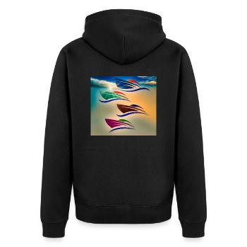 vers la nuit - Veste à capuche bio Premium Unisexe - noir - Dos - Nico (187cm)
