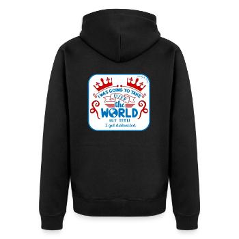 Conquérir le monde - Veste à capuche bio Premium Unisexe - noir - Dos - Nico (187cm)