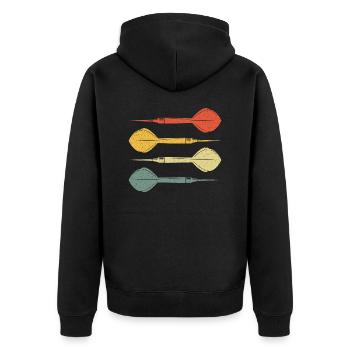 Fléchettes Dart vintage rétro - Veste à capuche bio Premium Unisexe - noir - Dos - Nico (187cm)