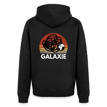 GALAXIE SCIENCE PLANETTE TERRE VINTAGE SUNSET - Veste à capuche bio Premium Unisexe - noir - Dos - Nico (187cm)