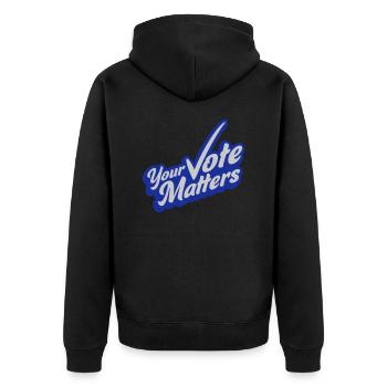 votre vote compte citation - Veste à capuche bio Premium Unisexe - noir - Dos - Nico (187cm)