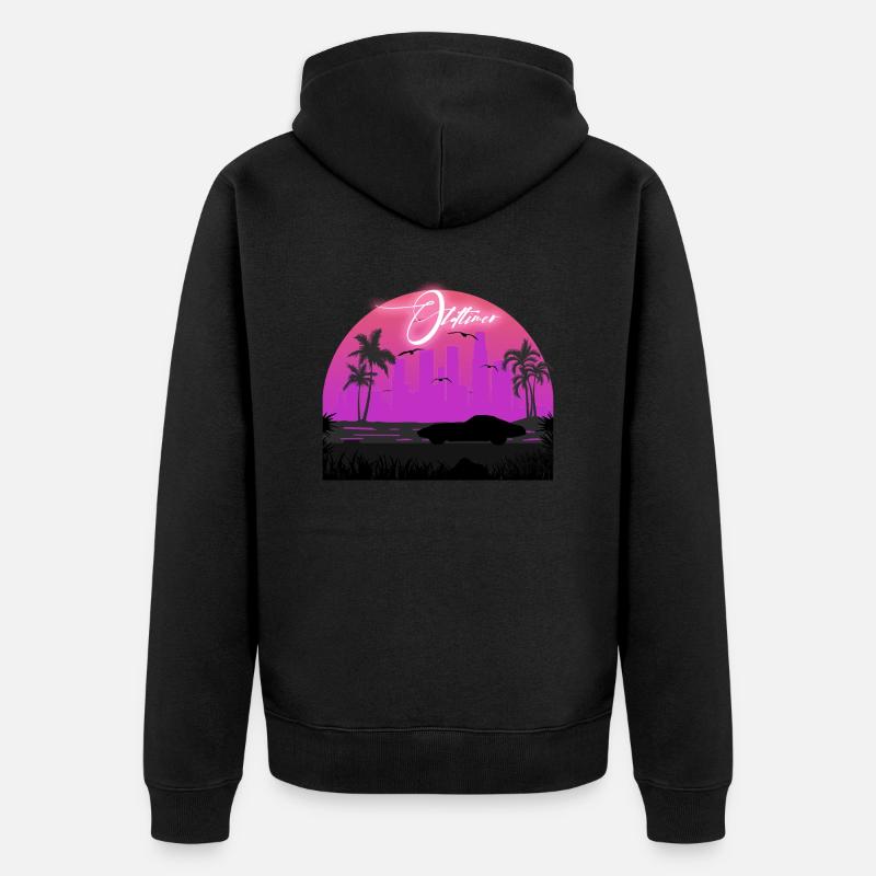 Plage Oldtimer - Veste à capuche bio Premium Unisexe - noir