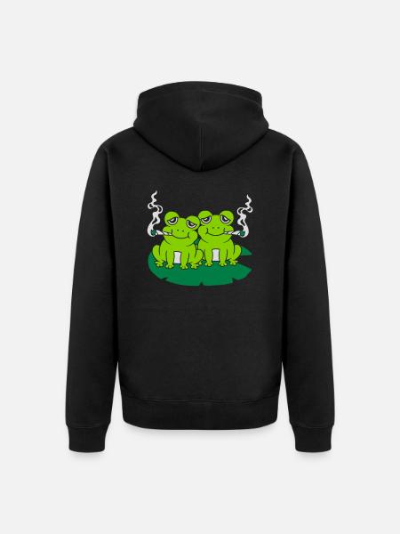 Joint smoke 2 frogs - Unisex Premium Organic Zip Hoodie - black
