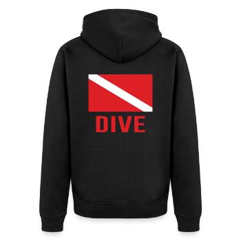 Dive Flag Plongeur de plongée - Veste à capuche bio Premium Unisexe - noir - Dos - Nico (187cm)