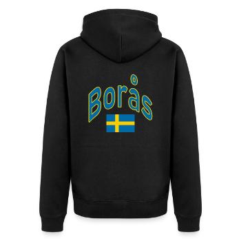 Drapeau suédois de Borås - Veste à capuche bio Premium Unisexe - noir - Dos - Nico (187cm)