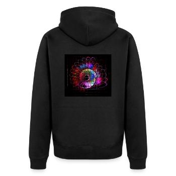 Spirale #3 - Unisex Premium Bio Zip Hoodie - Schwarz - Hinten - Nico (187cm)