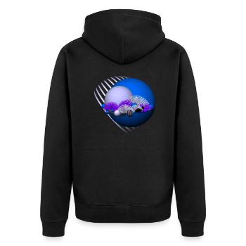 Spielerei mit Kugeln -03- - Unisex Premium Bio Zip Hoodie - Schwarz - Hinten - Nico (187cm)