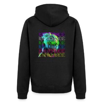 Positive mind positive vibes positive life - Unisex Premium Bio Zip Hoodie - Schwarz - Hinten - Nico (187cm)