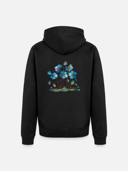 Fleur - Veste à capuche bio Premium Unisexe - noir