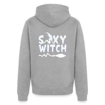 Sexy Witch Geschenk zur Walpurgisnacht Halloween - Unisex Premium Bio Zip Hoodie - Grau meliert - Hinten - Nico (187cm)