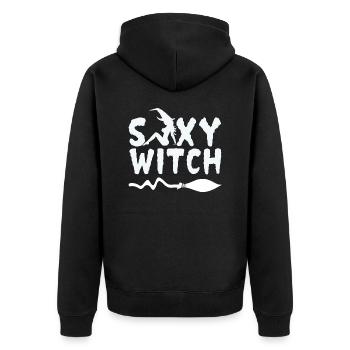 Sexy Witch Geschenk zur Walpurgisnacht Halloween - Unisex Premium Bio Zip Hoodie - Schwarz - Hinten - Nico (187cm)