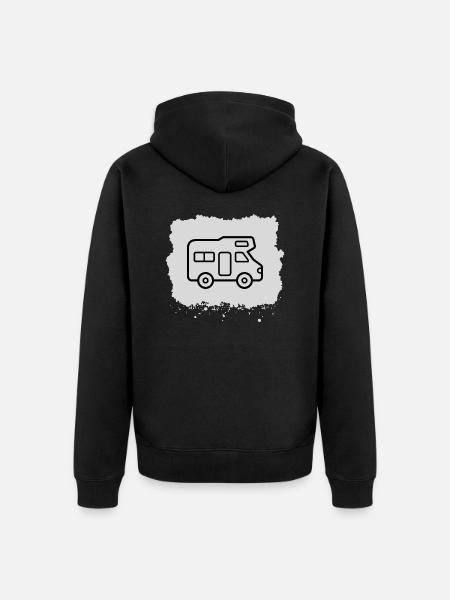 Motorhome Camping Camper Campsite - Unisex Premium Organic Zip Hoodie - black