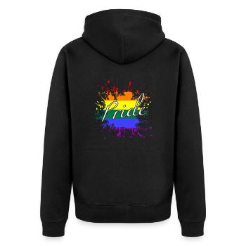 Pride LGBTQ - Unisex Premium Bio Zip Hoodie - Schwarz - Hinten - Nico (187cm)